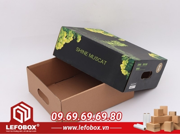 Mẫu thùng carton đựng thực phẩm nắp rời