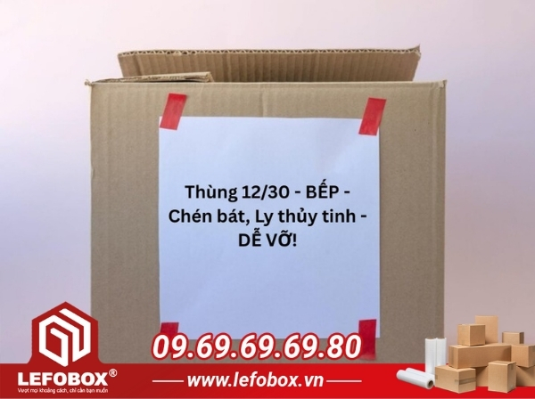 Mẹo dán nhãn lên thùng carton chuyển nhà là ghi đầy đủ thông đi đồ đạc