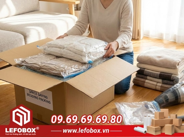 Mẹo tiết kiệm diện tích khi đóng gói chăn ga gối nệm