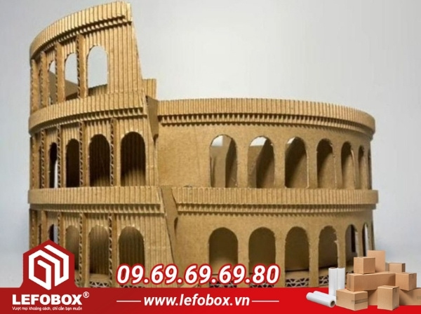 Mô hình đấu trường La Mã bằng giấy carton