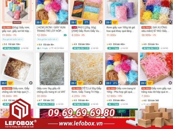 Mua giấy rơm tại sàn thương mại điện tử