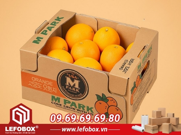 Mua thùng carton đựng cam giá tốt chất lượng tại LefoBox