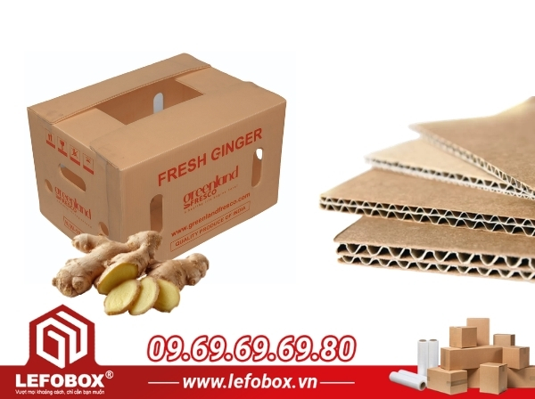 Nên chọn thùng carton đựng gừng mấy lớp?