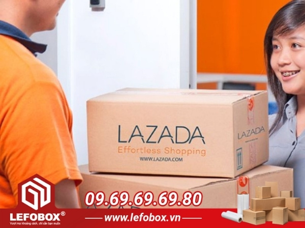 Nhu cầu sử dụng thùng carton đóng hàng lazada