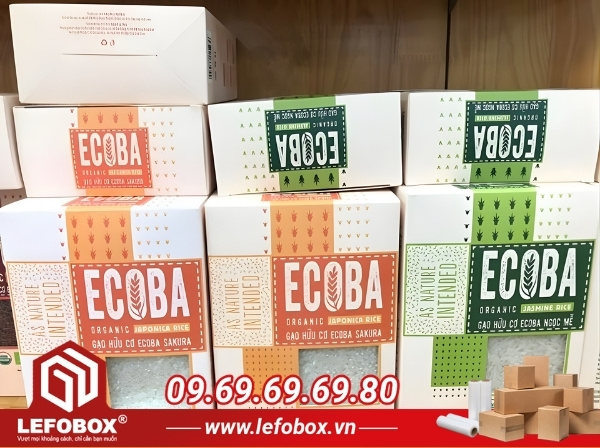 Nhu cầu sử dụng hộp carton đựng gạo trưng bày tại các siêu thị