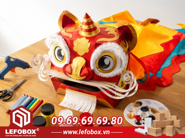 Những lưu ý khi làm đầu lân bằng bìa carton