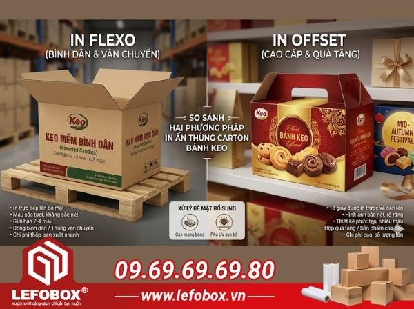 Phương pháp in ấn thùng carton đựng bánh kẹo