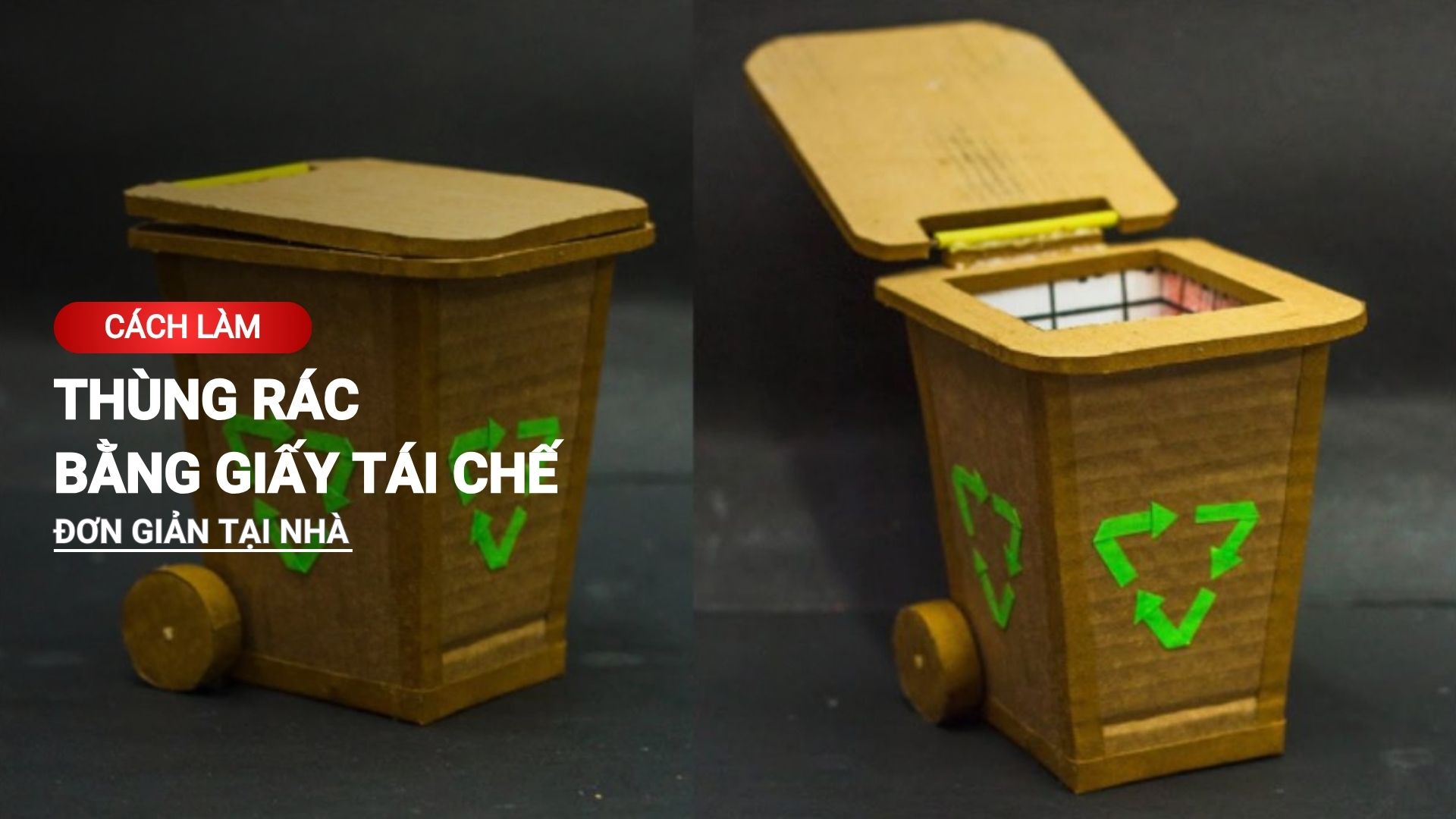 Chi tiết cách làm thùng rác tái chế đơn giản tại nhà
