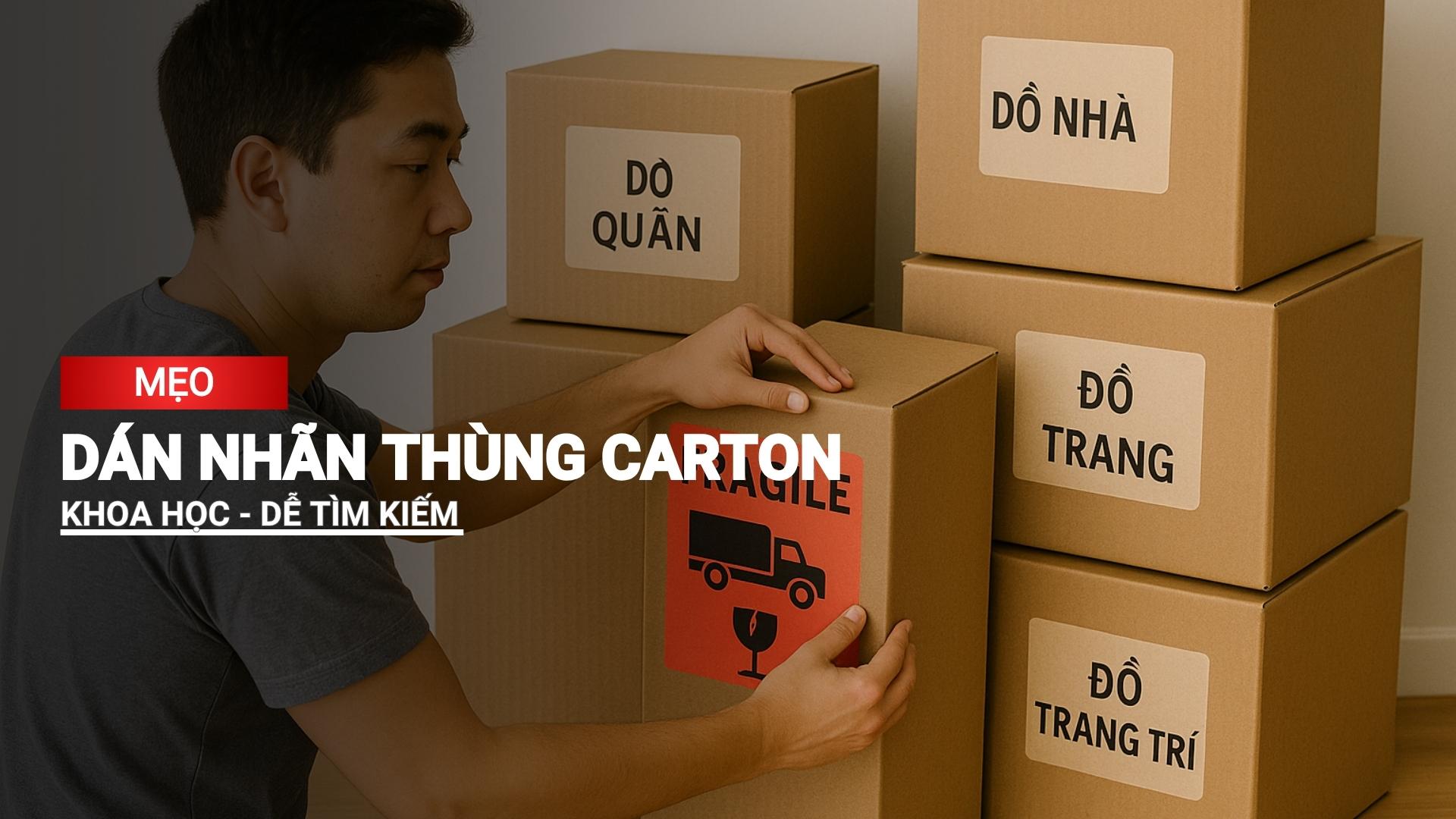 Mẹo dán nhãn thùng carton khoa học, dễ tìm đồ khi đến nhà mới