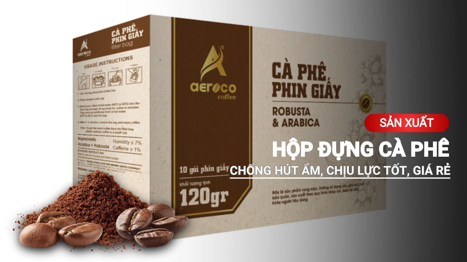 Thùng đựng cà phê chống hút ẩm, chịu lực tốt, giá rẻ