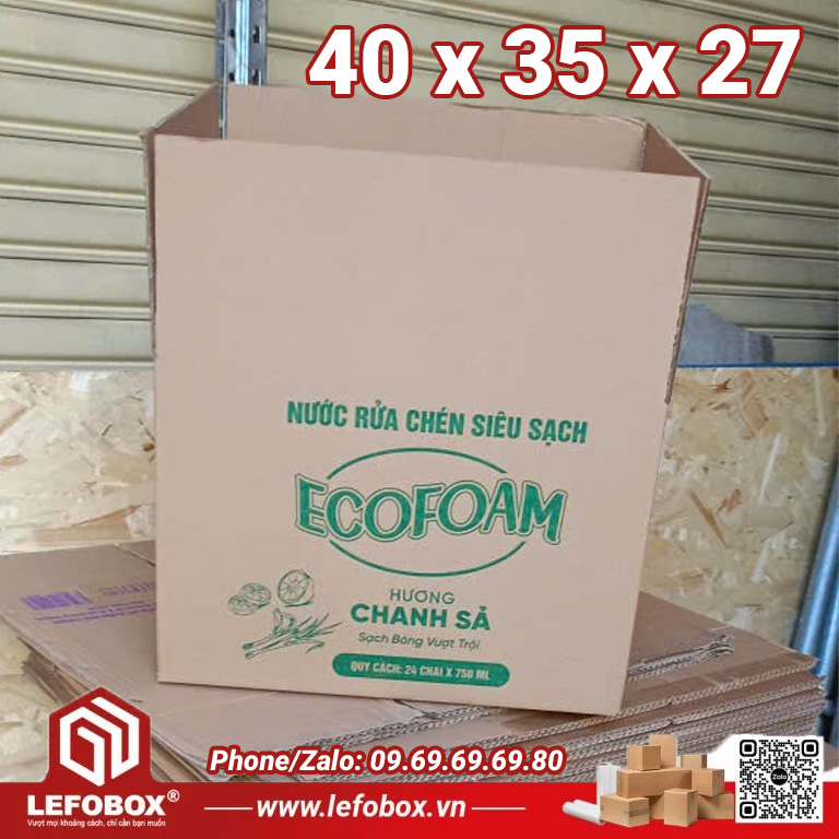 Thùng Carton cũ 3 lớp 40x35x27