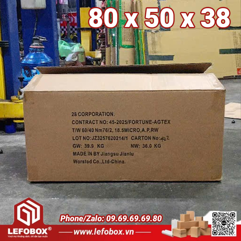Thùng Carton cũ 3 lớp 80x50x38
