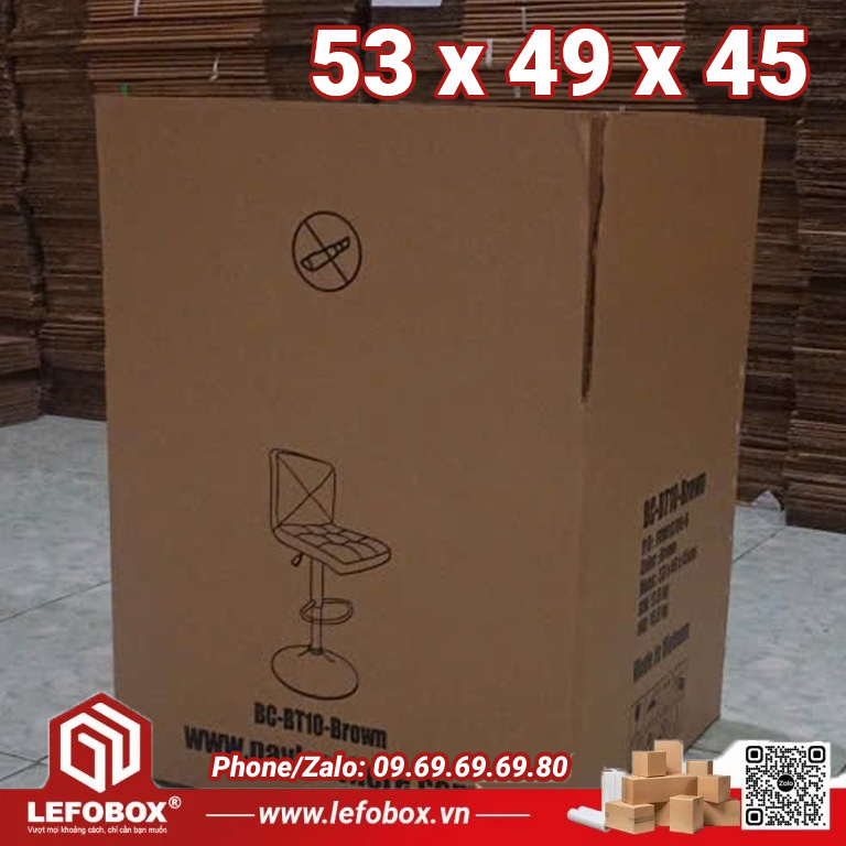 Thùng Carton cũ 5 lớp 53x49x45
