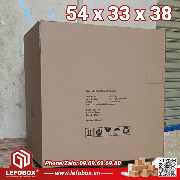 Thùng Carton cũ 5 lớp 54x33x38