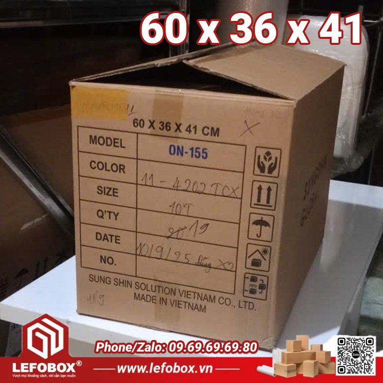 Thùng Carton cũ 5 lớp 60x36x41
