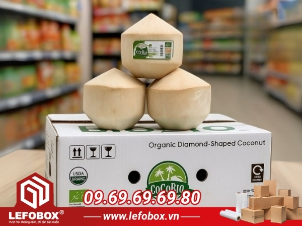 Thùng carton đựng dừa xiêm xuất khẩu