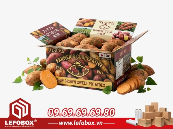 Thùng carton đựng khoai lang