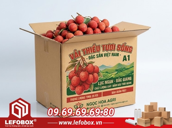 Thùng carton đựng vải thiều