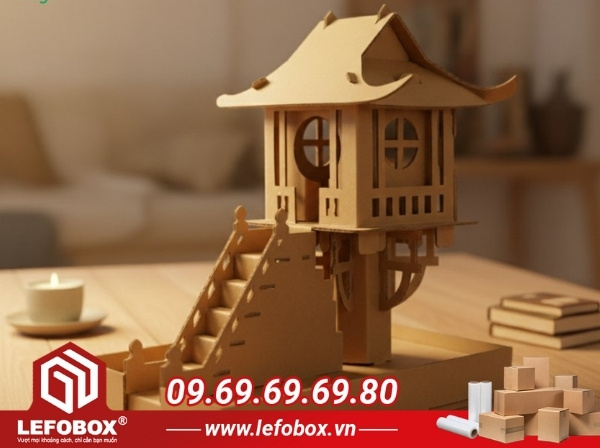 tái chế thùng carton thành chùa