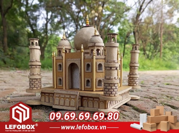 Tái chế thùng carton thành mô hình kiến trúc taj Maha