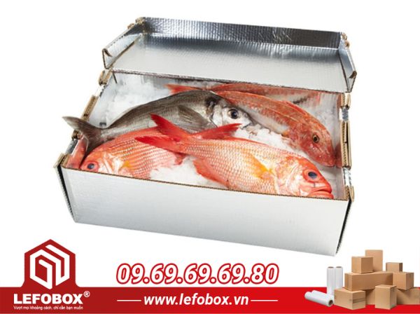 Thùng carton chống thấm được ứng dụng trong đựng đồ tươi sống