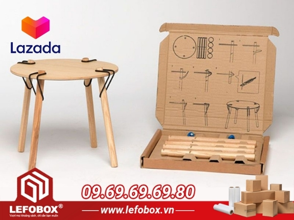Thùng carton đóng hàng lazada đựng đồ trang trí nội thất