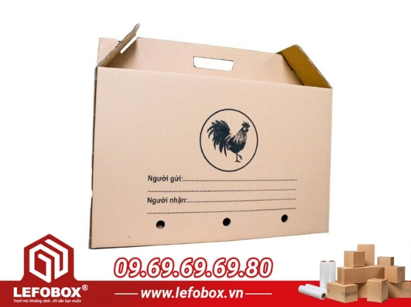 Thùng carton đục lỗ đựng gà