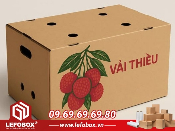 Thùng carton đục lỗ đựng hoa quả