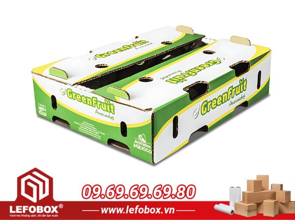 Thùng carton đựng bơ có lỗ thông khí