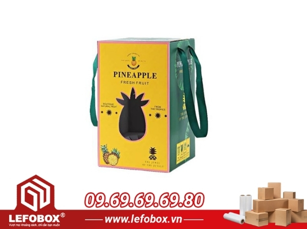 Thùng carton đựng dứa có tay cầm