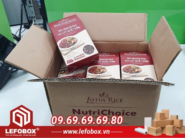 Thùng carton đựng gạo nắp đối