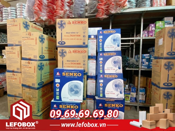 thùng carton đựng quạt in flexo và offset