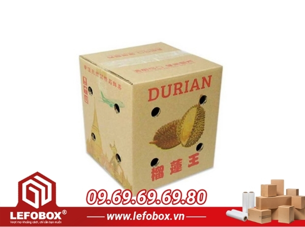 Thùng carton đựng sầu riêng nguyên trái