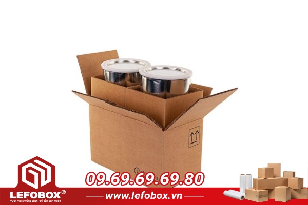 Thùng carton đựng sơn có khay cố định