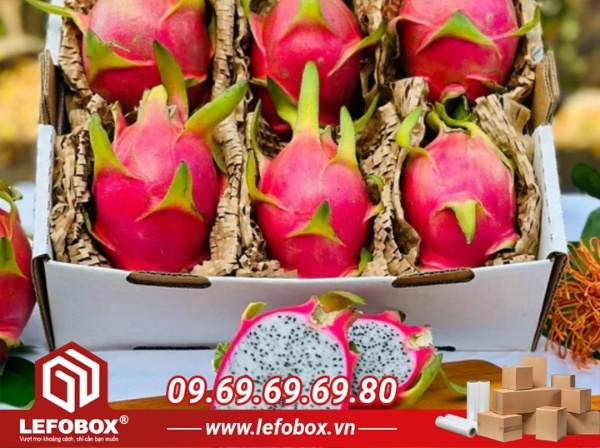 Thùng carton đựng thanh long bảo vệ sản phẩm khỏi tình trạng va đập