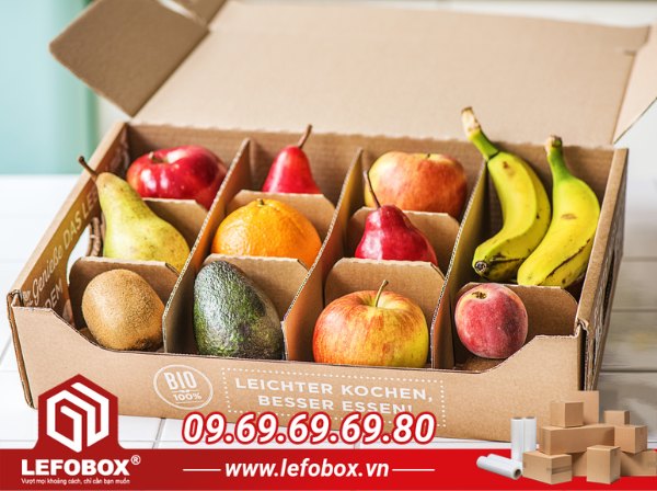 Thùng carton đựng trái cây có chia ngăn