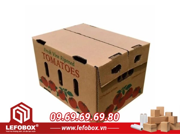 Thùng carton đựng trái cây có lỗ thông gió