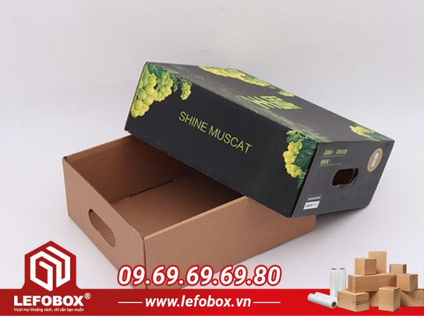 Thùng carton đựng trái cây có nắp đậy