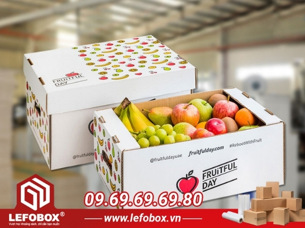 Thùng carton đựng trái cây in offset vô cùng bắt mắt