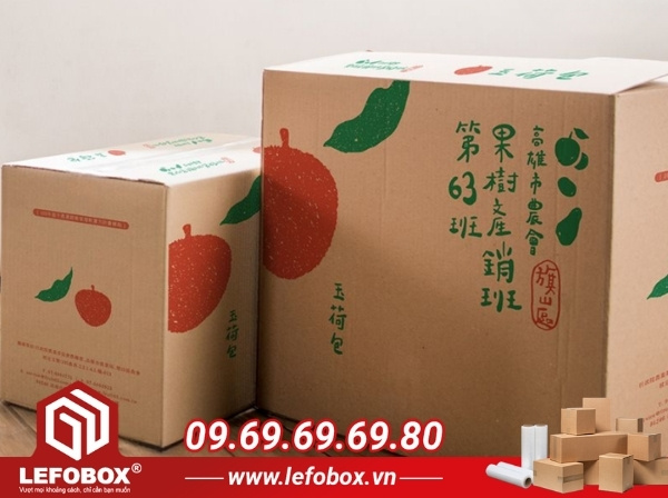 In flexo thùng carton đựng vải thiều