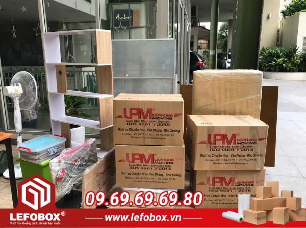 Thùng carton của Lefobox được sử dụng để đóng gói chuyển nhà