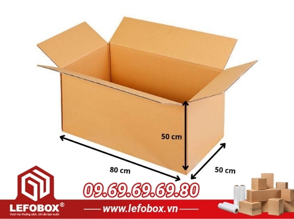 Thùng carton chuyển nhà 80x50x50 5 lớp