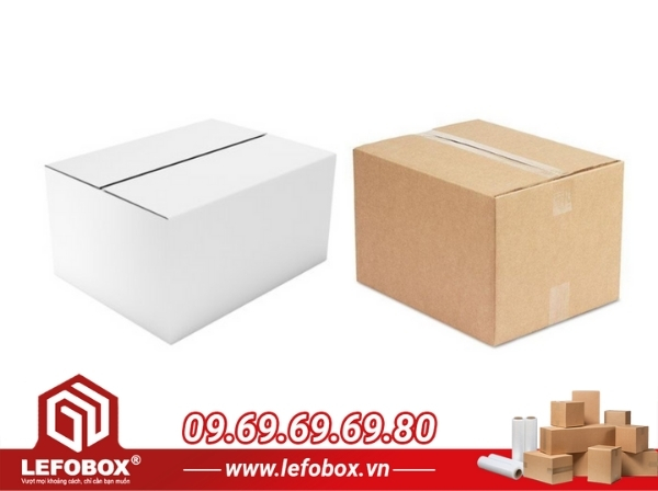 So sánh thùng carton trắng với thùng carton nâu