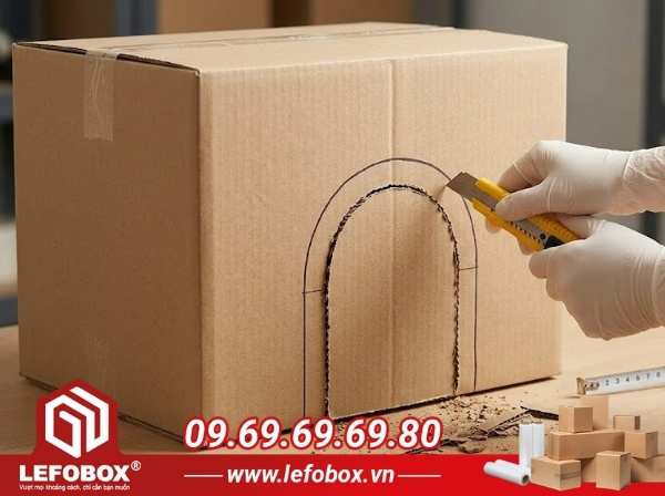 Vẽ và cắt cửa ra vào cho mèo